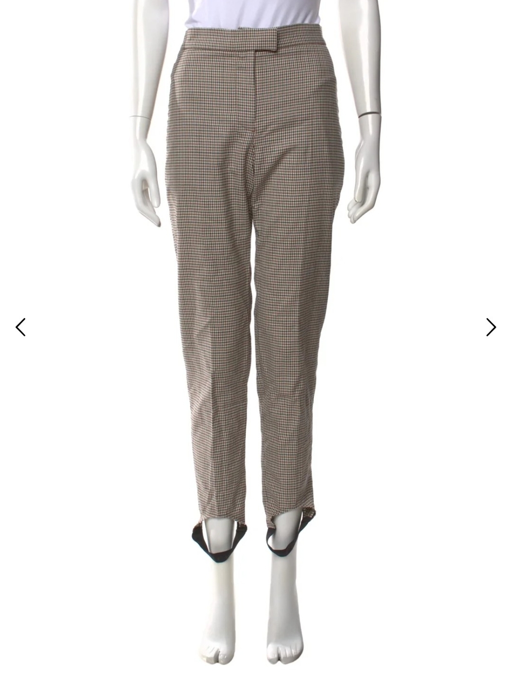 Burberry NWT Houndstooth Wool Stirrup Slim Tailored Houndstooth Pants - Brown